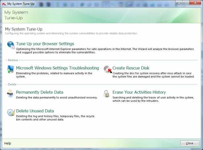 Kaspersky PURE - My System Tune Up (Настройка системы)