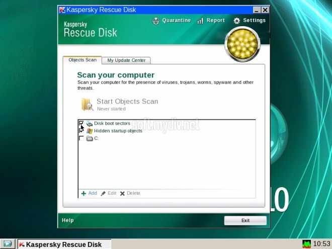Загрузка системы с диска Kaspersky Rescue Disk