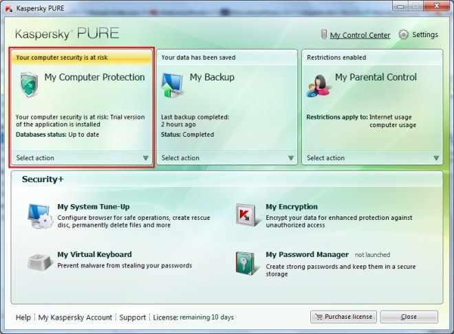 Kaspersky PURE - My computer Protection (Анитирус, Firewall и т.д.)