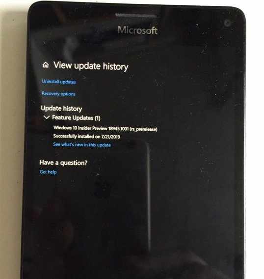 Windows 10 20H1 также работает на Lumia 950 XL через WoA