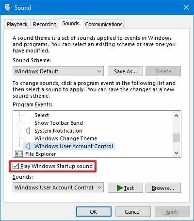 Как вернуть звук запуска в системе Windows 10