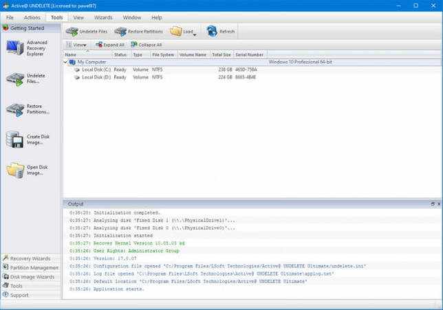 Active UNDELETE 17.0.07 на русском скачать бесплатно