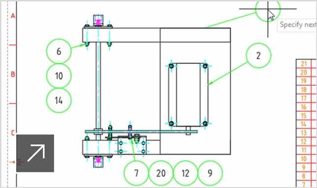 2D-сборка системы привода в AutoCAD Mechanical