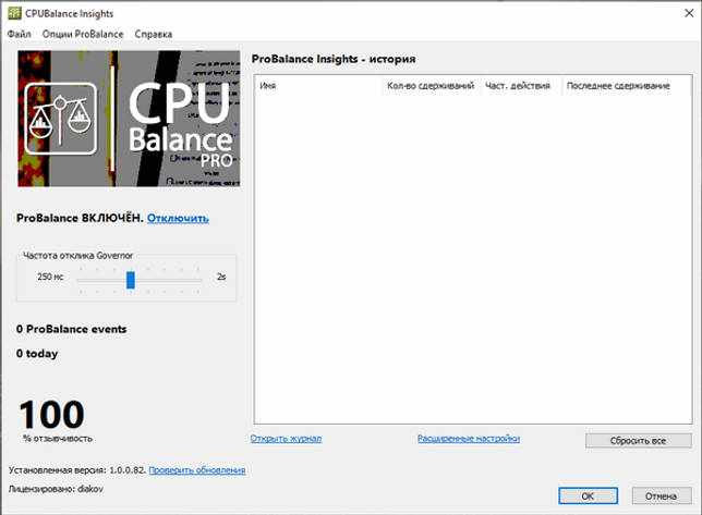 CPUBalance Pro 1.0.0.92 скачать бесплатно