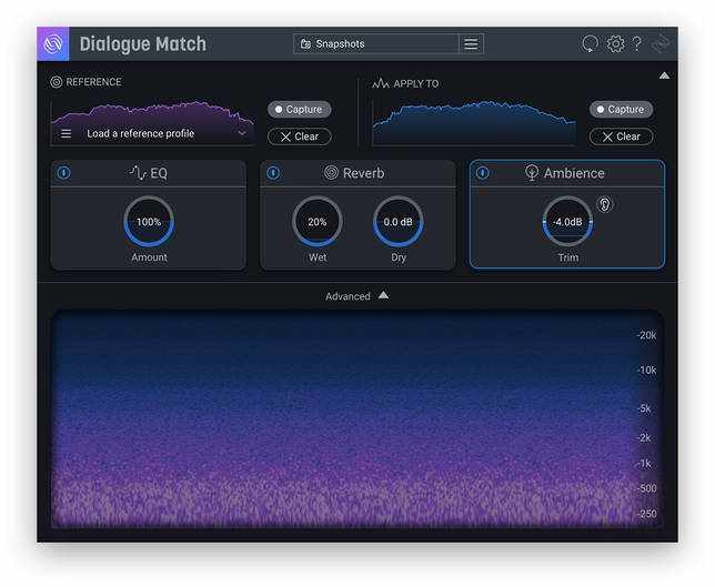 iZotope Dialogue Match Ambience