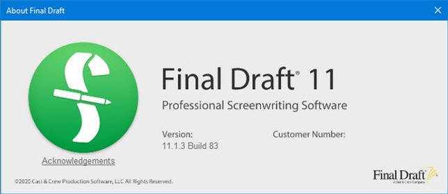 Final Draft 11.1.3 Build 83 скачать бесплатно