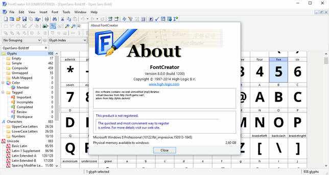 FontCreator - программа для создания шрифтов Фонт Креатор