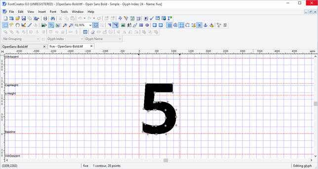 Font Creator - редактирование шрифта