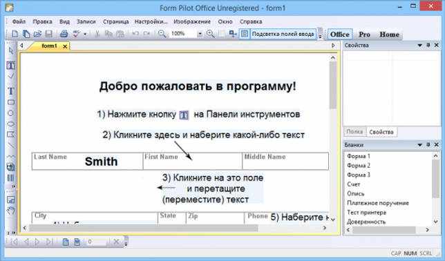 Form Pilot Office на русском