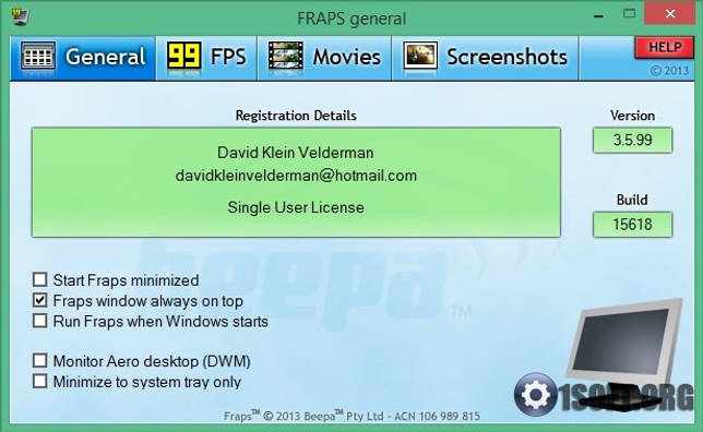 Fraps 3.5.9.9 Build 15618 крякнутый на русском скачать бесплатно