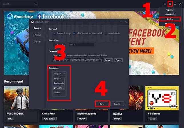 русский язык в gameloop