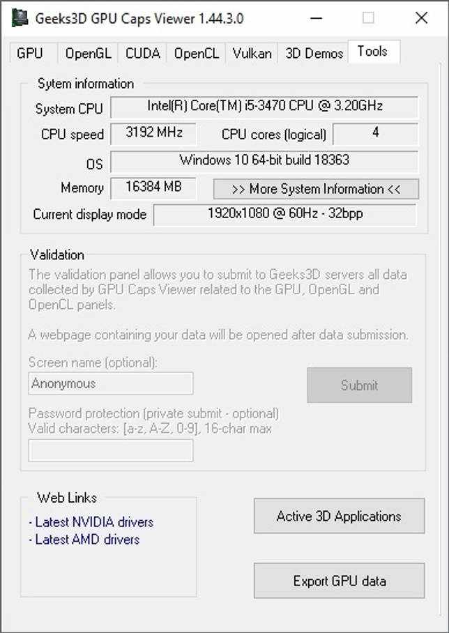 GPU Caps Viewer 1.45.1 скачать бесплатно