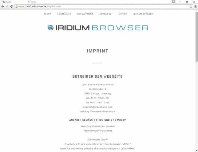 screen Iridium Browser 6