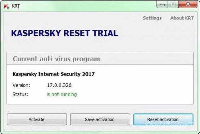 Kaspersky Reset Trial 5.1.0.41 - программа для сброса триала антивируса Касперского