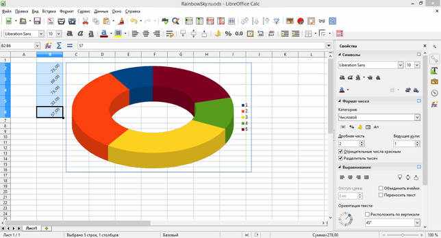 LibreOffice Calc - редактор электронных таблиц (аналог Excel)