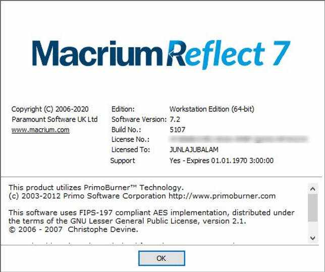 Macrium Reflect 7.2.5107 на русском + лицензионный ключ скачать бесплатно