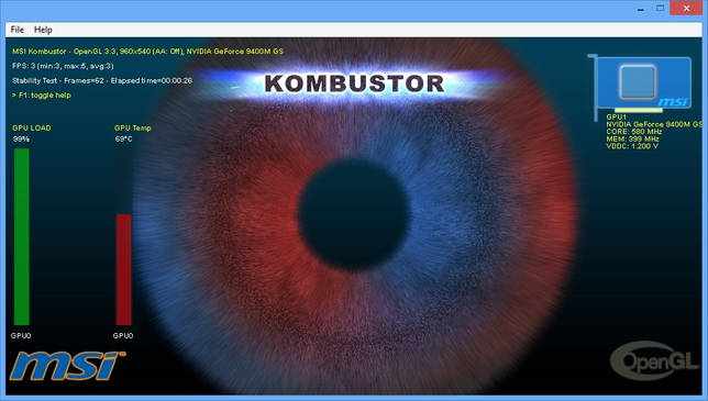 Скриншот MSI Kombustor 3