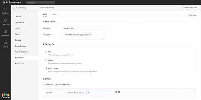 Скриншот 1 программы Zoho Creator
