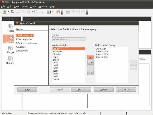 Скриншот 1 программы LibreOffice - Base