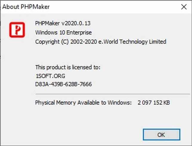 PHPMaker 2020.0.16.0