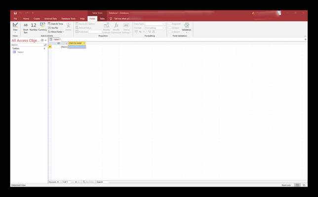 Интерфейс программы Microsoft Access