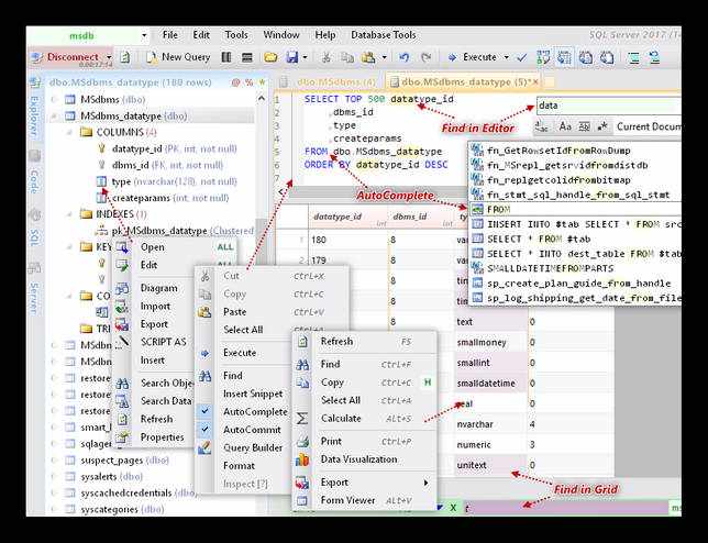 Интерфейс программы Database NET