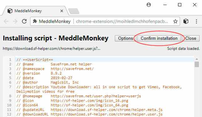 Установка в MeddleMonkey
