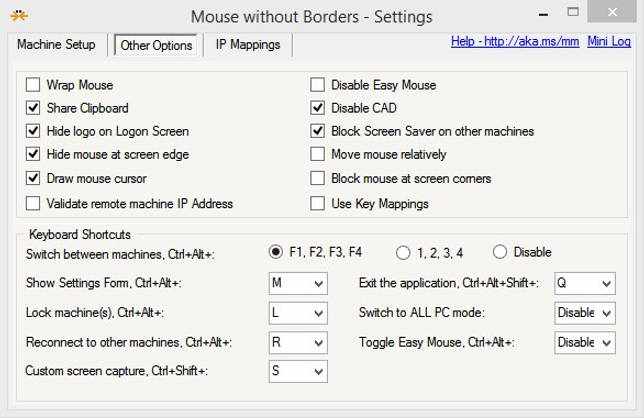 Скриншот 1 программы Mouse without Borders