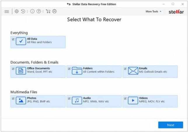 интерфейс Stellar Data Recovery