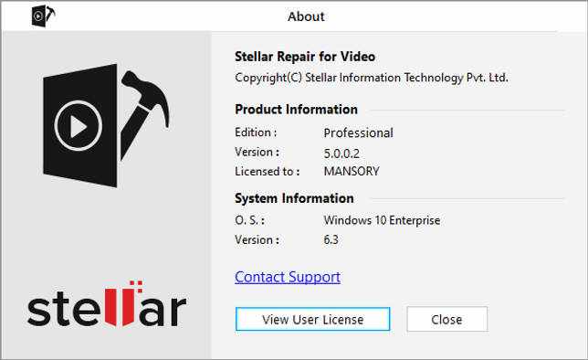 Stellar Repair for Video Standart 4.0.0.2 + лицензионный ключ скачать бесплатно