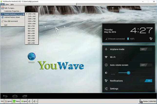 Интерфейс эмулятора YouWave программа для игр андроид на пк