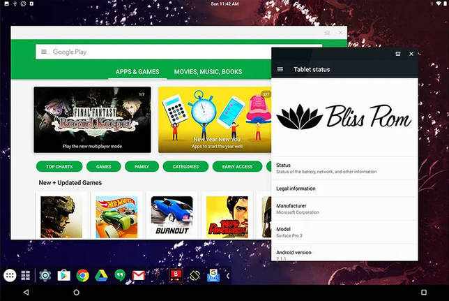 Интерфейс Bliss OS эмулятор android