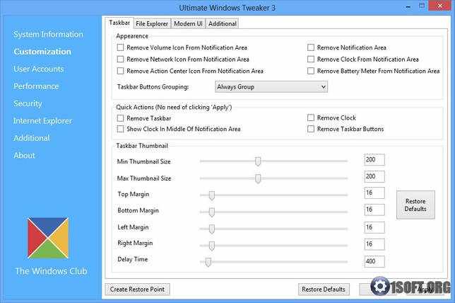 Ultimate Windows Tweaker 4.7 русская версия скачать бесплатно