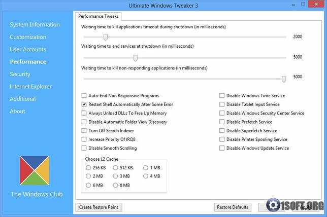 Ultimate Windows Tweaker 4.7 / 3.1.2.0 / 2.2