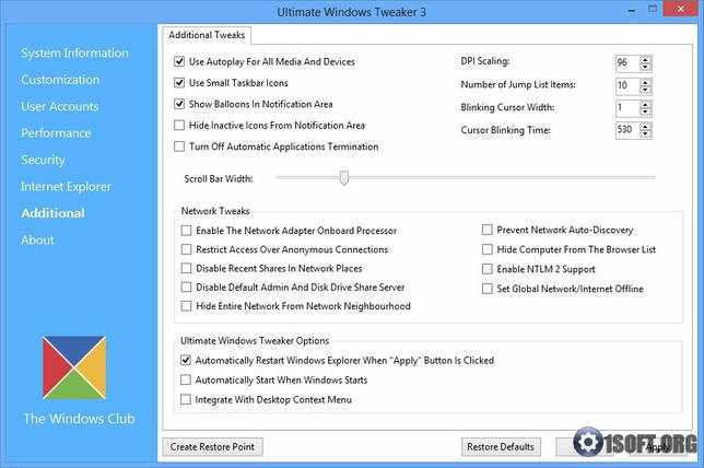Ultimate Windows Tweaker 4.7 русская версия скачать бесплатно