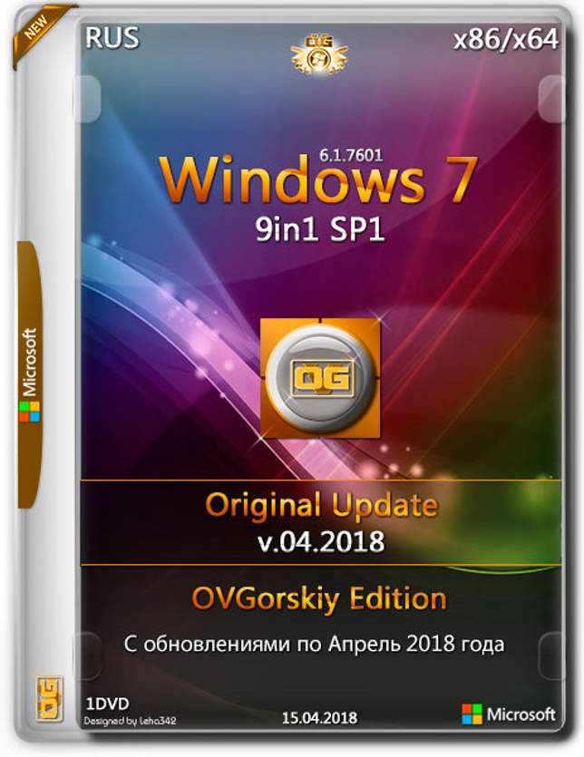 Windows 7 SP1 9in1 Orig Upd v.04.2018 by OVGorskiy (x86-x64) (2018) {Rus}